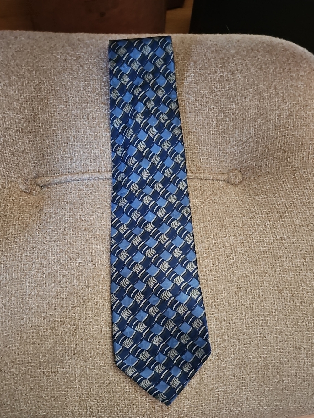 Bellini Blue Geometric Silk Tie